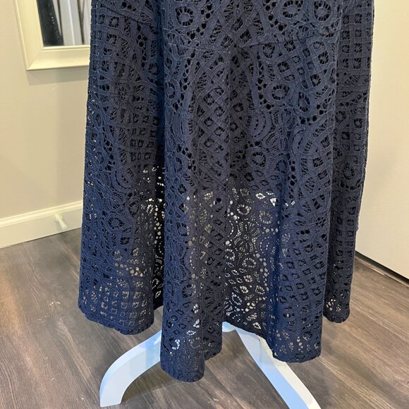 Tommy Hilfiger Navy Blue Lace Cap Sleeve Hi Low Dress, Size 6 - Picture 13 of 16